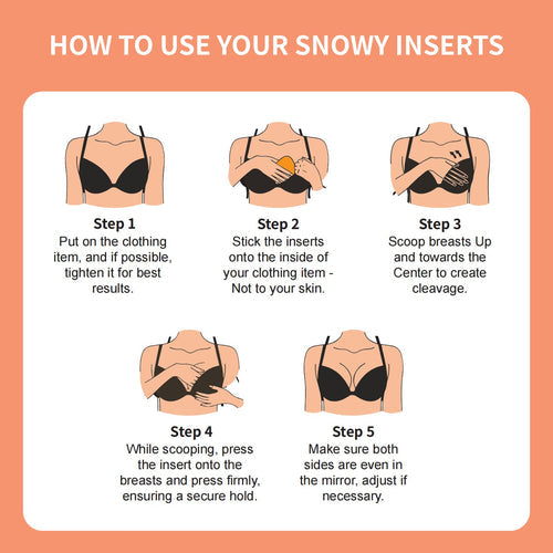 SNOWY Sticky Inserts - Instant Lift & Boost, Washable & Reusable, Outfit Enhancer