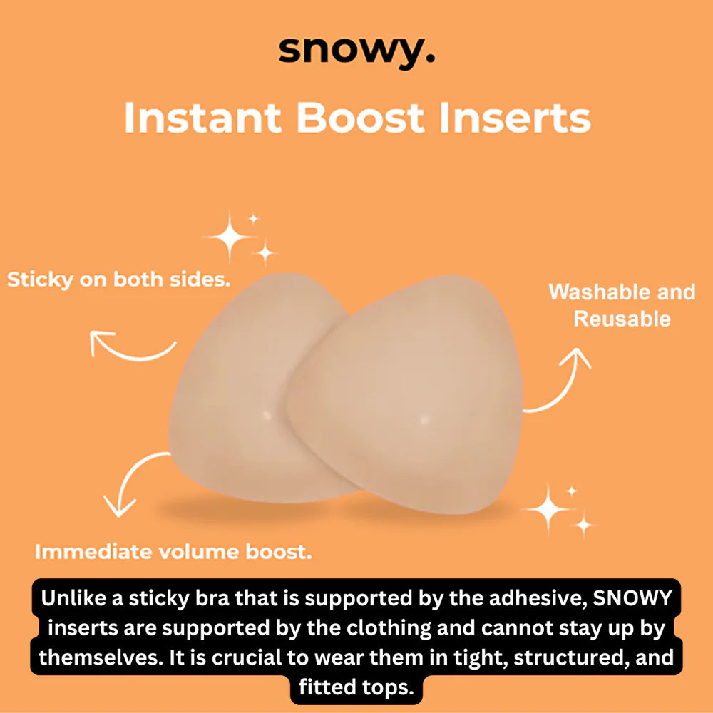 SNOWY Sticky Inserts - Instant Lift & Boost, Washable & Reusable, Outfit Enhancer